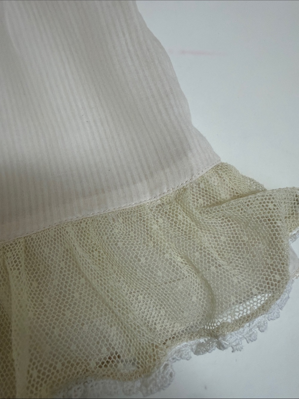 Max Mara Cream Short-Sleeve Button Front Top with Tulle Hem - Picture 5 of 9
